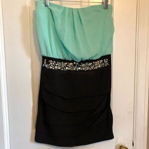 ✅(free) Deb Teal& black Sequin dress